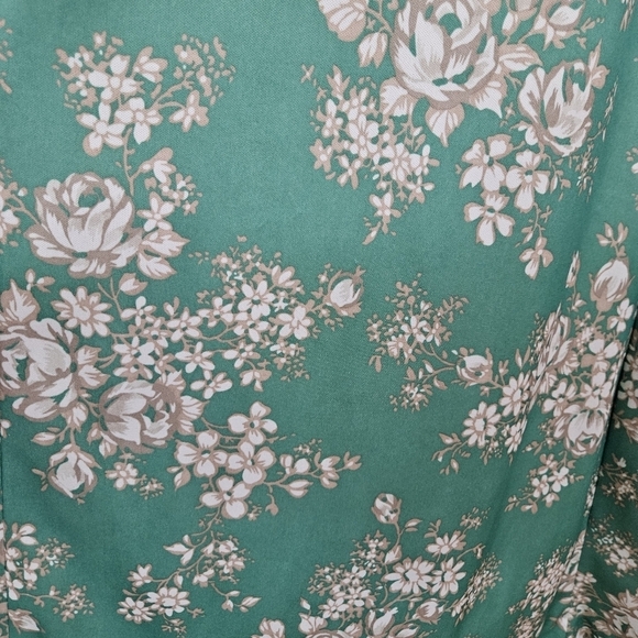 Vintage 1970s Maxi Dress & Jacket Green Floral Mod Vintage VTG 70s Sleeveless M - Picture 16 of 17